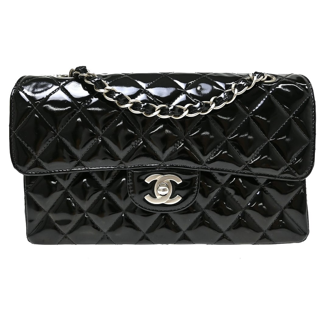 Chanel Timeless Classic Double Flap Small Patent Leather Shoulder Bag (1 of 10)