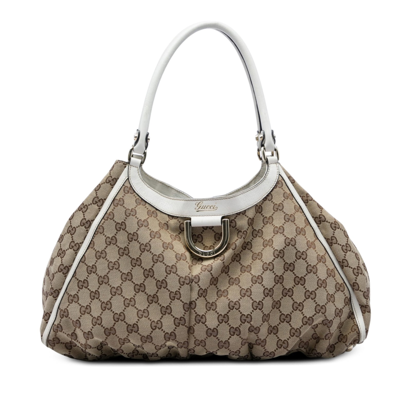 Gucci Abbey D Ring Shoulder Bag in Beige GG Canvas (1 of 6)