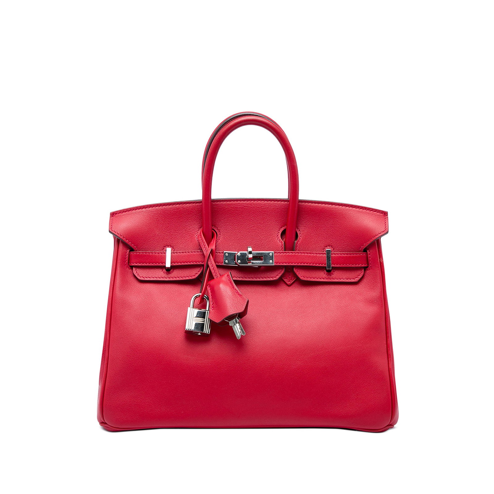 Red Swift Leather Handbag Hermes Birkin Retourne 25 (1 of 5)