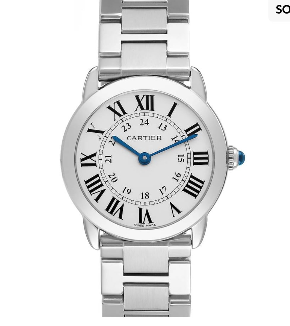 Cartier W6701004 Ronde Solo Ladies Watch Silver Roman Dial Steel Bracelet: Cartier W6701004 Ronde Solo Ladies Watch Silver Roman Dial Steel Bracelet Cartier Ronde Solo ladies wristwatch with a silver Roman dial, fixed bezel, and stainless steel bracelet. Reference W6701004. 