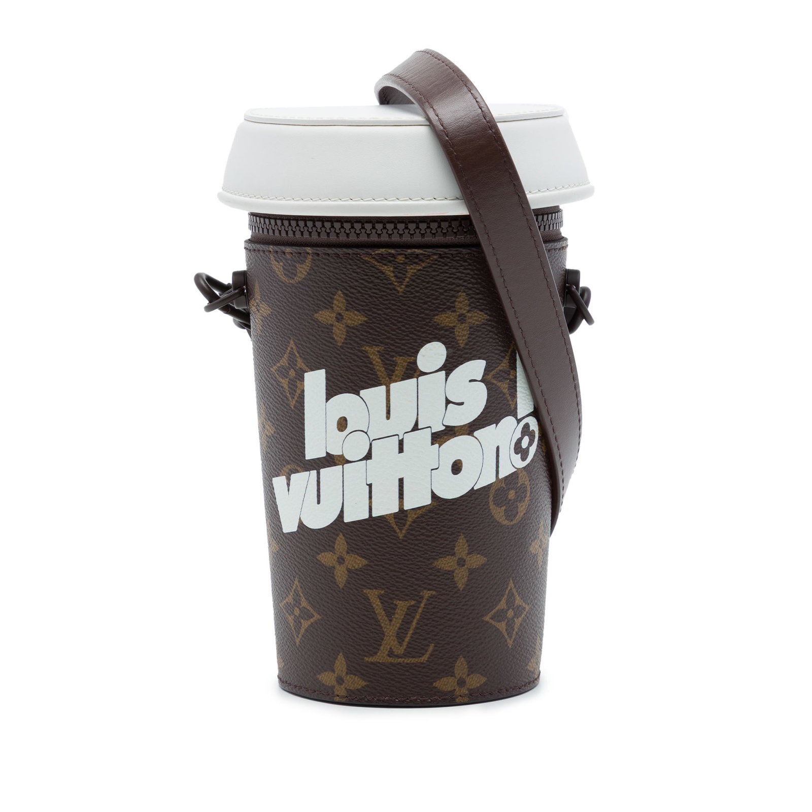 Louis Vuitton Monogram Coffee Cup Pouch Bag Brown Canvas (1 of 6)