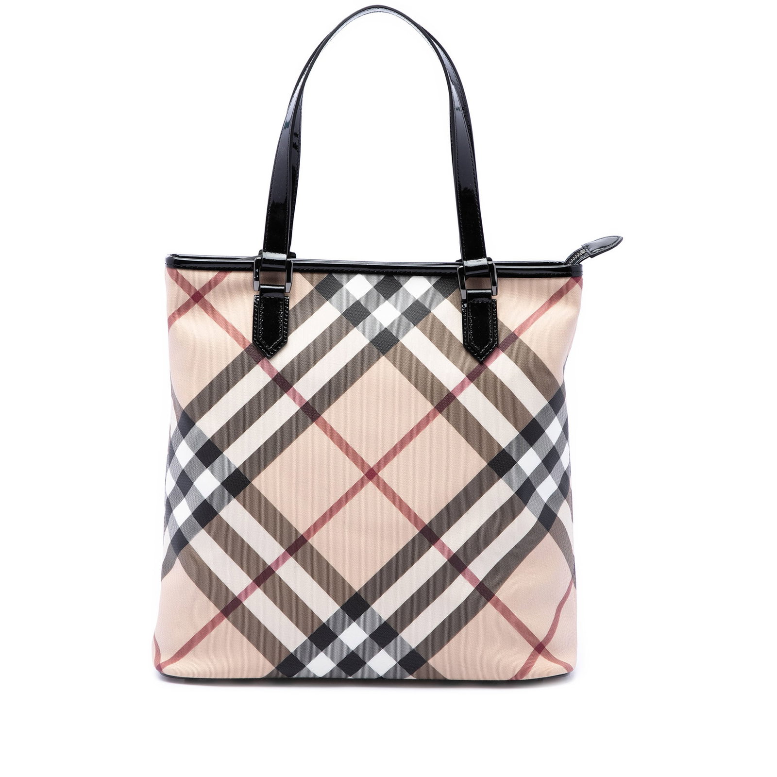 Burberry Supernova Check Tote Bag in Coated Canvas Beige (1 of 6)