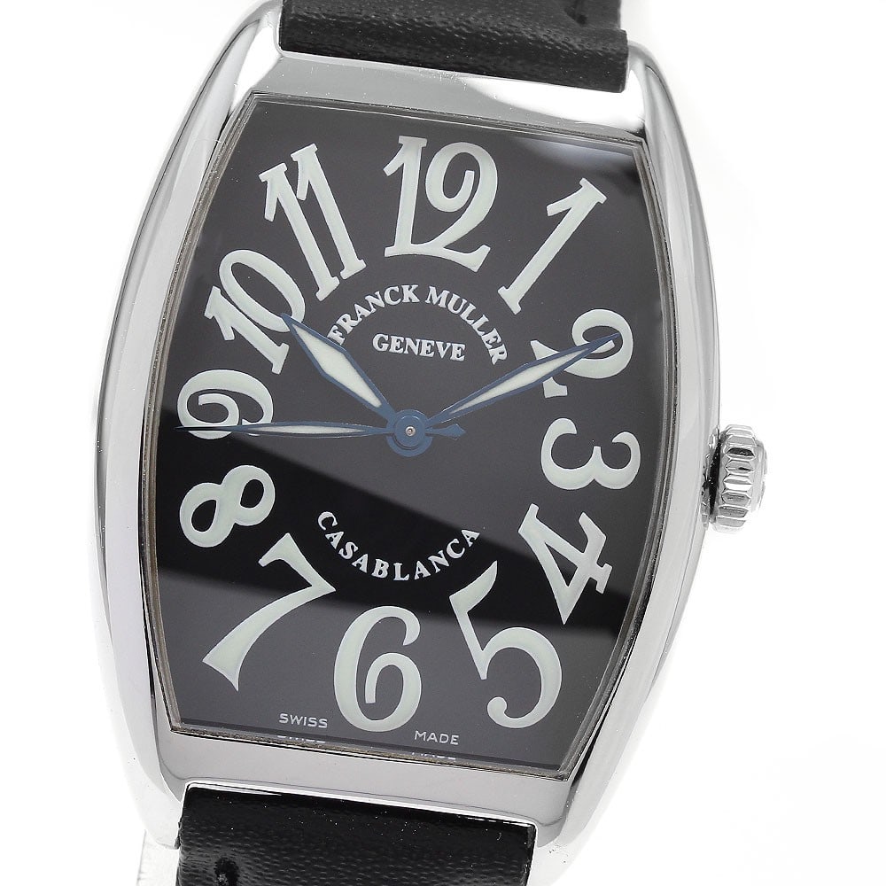 Franck Muller Casablanca 2852 mens automatic wristwatch aftermarket strap: Franck Muller Casablanca 2852 mens automatic wristwatch aftermarket strap Franck Muller Casablanca automatic men's wristwatch with a black dial and stainless steel case. It features an unused aftermar
