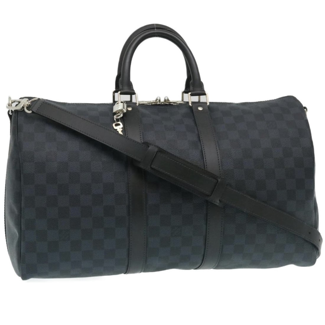 Louis Vuitton N41349 Keepall Bandouliere 45 Damier Cobalt Boston Bag: Louis Vuitton N41349 Keepall Bandouliere 45 Damier Cobalt Boston Bag Louis Vuitton Keepall Bandouliere 45 Boston bag in Damier Cobalt canvas. Made in France, this bag includes a padlock, two keys, and