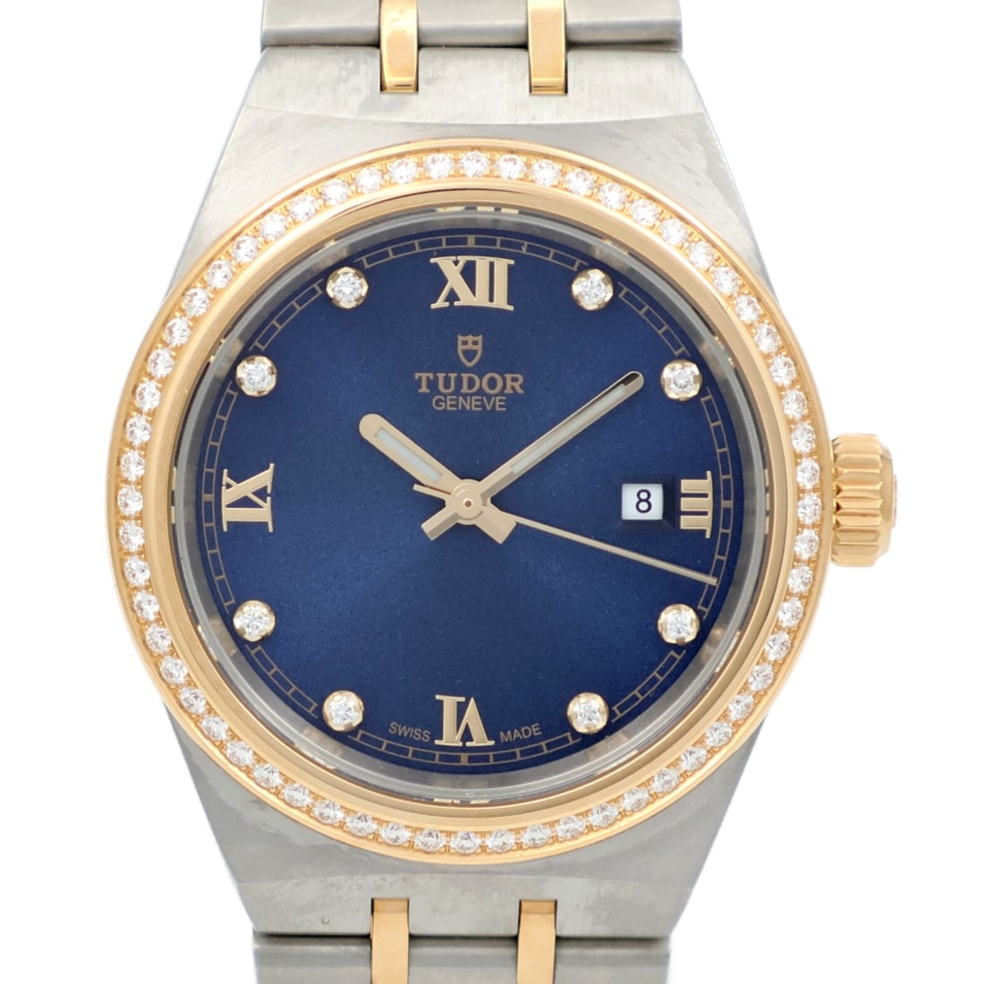 TUDOR Royal M28323 ladies automatic watch blue dial diamond bezel (1 of 11)