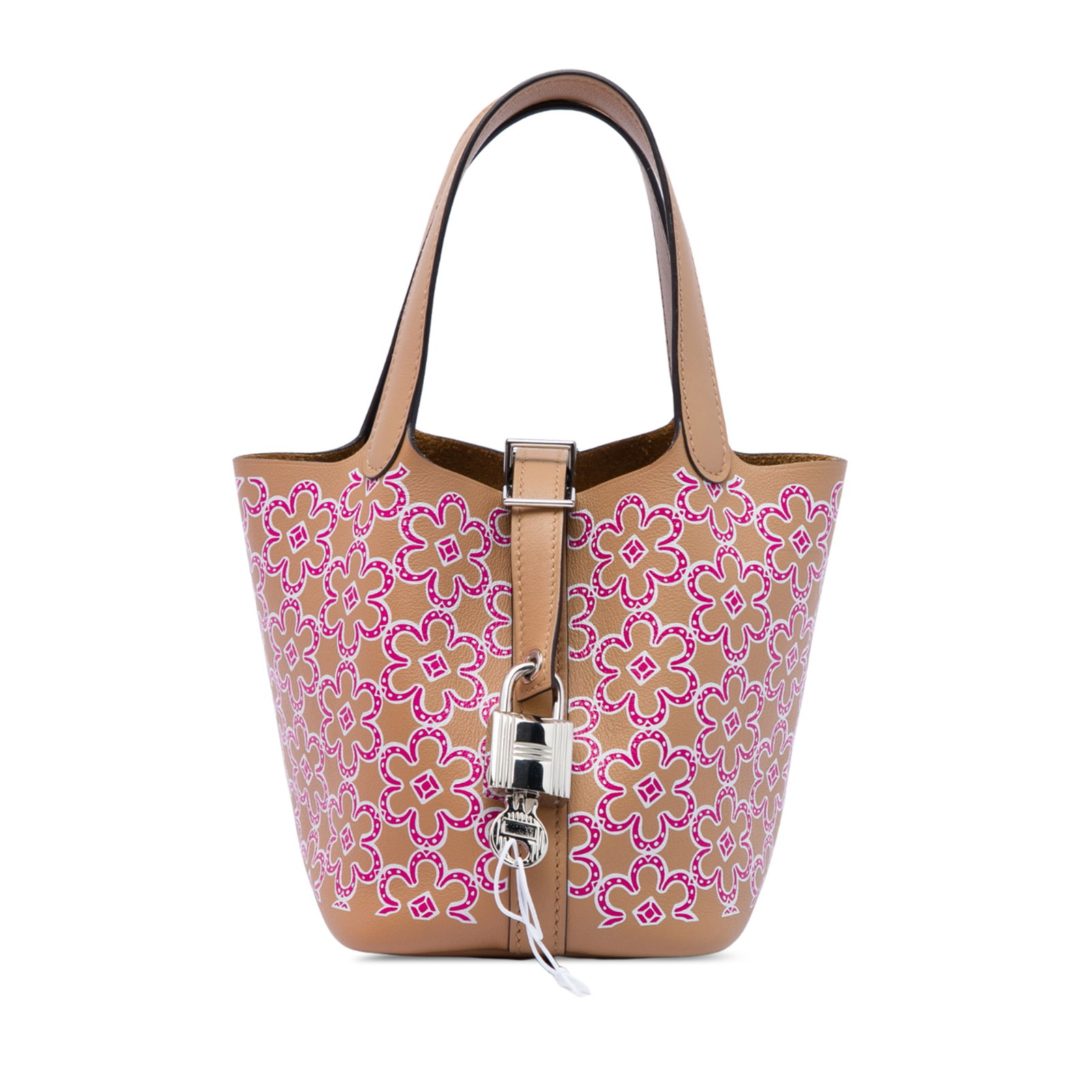 Hermes Lucky Daisy Picotin Lock 14 Micro Swift Bag: Hermes Lucky Daisy Picotin Lock 14 Micro Swift Bag Hermes Micro Swift Lucky Daisy Picotin Lock 14 in Chai Swift leather. This bucket-style bag features flat leather handles and an open top with a stra