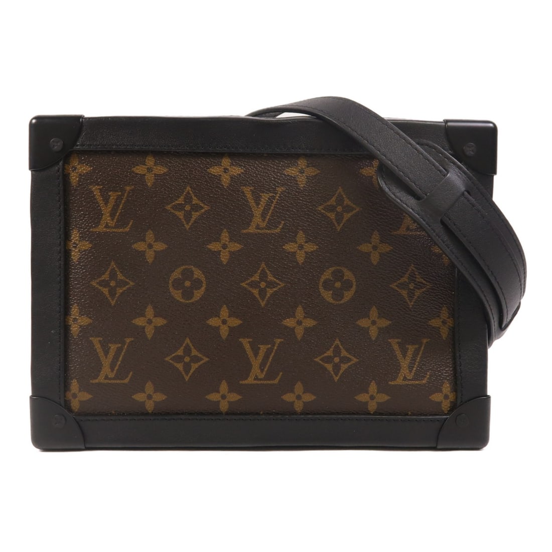 Louis Vuitton M44427 Soft Trunk Chain Shoulder Bag Monogram PVC Canvas: Louis Vuitton M44427 Soft Trunk Chain Shoulder Bag Monogram PVC Canvas Louis Vuitton LV Soft Trunk Chain shoulder bag in black and brown Monogram PVC coated canvas. This men's shoulder bag features a 