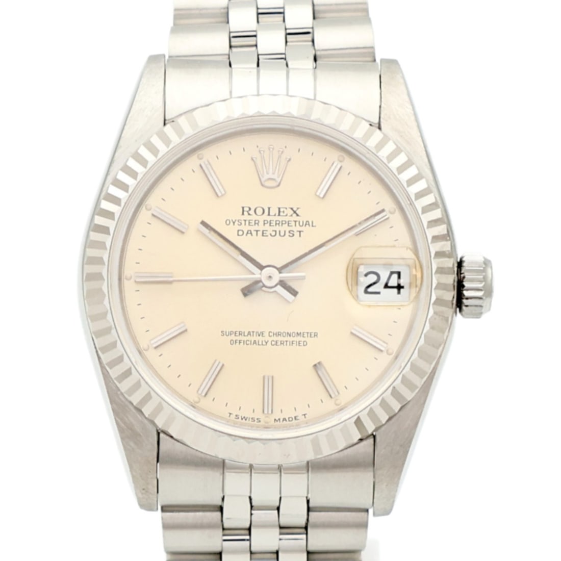 Rolex 68274 Datejust wristwatch automatic gold dial stainless steel: Rolex 68274 Datejust wristwatch automatic gold dial stainless steel Rolex Datejust model 68274 automatic wristwatch with a gold-tone dial and date display. This Swiss-made watch features a stainless s
