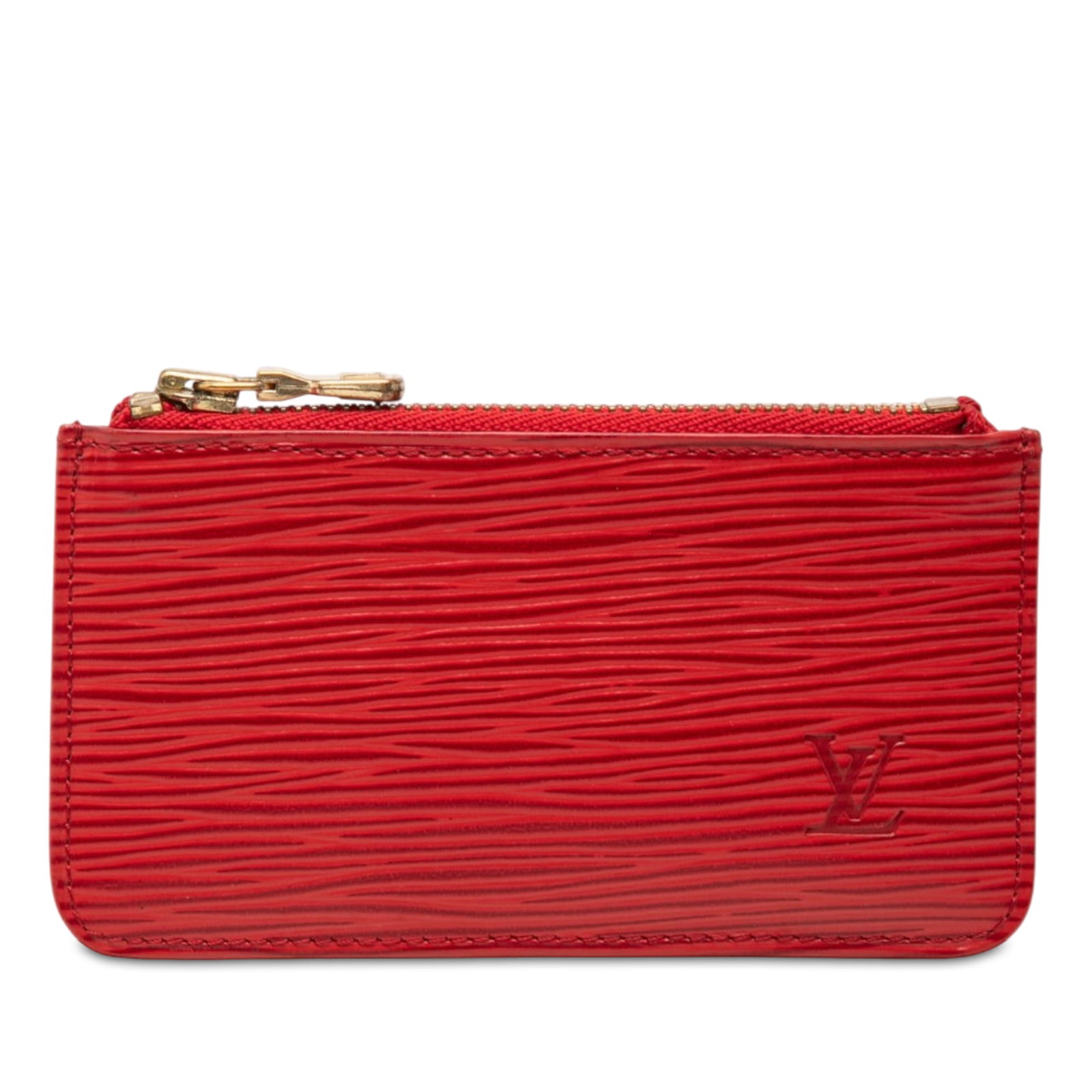 Louis Vuitton Epi Pochette Cles Red Leather Coin Purse: Louis Vuitton Epi Pochette Cles Red Leather Coin Purse Compact and practical, this Louis Vuitton Epi Pochette Cles is crafted in red Epi leather with a top zip closure. Made in Spain, this small leath