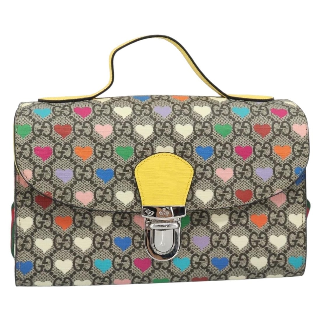 Gucci Children's Top Handle Flap Bag Printed GG Canvas Beige: Gucci Children's Top Handle Flap Bag Printed GG Canvas Beige Gucci Children's Top Handle Flap bag in beige canvas with printed GG design. Made in Italy, this piece features a structured top handle fla