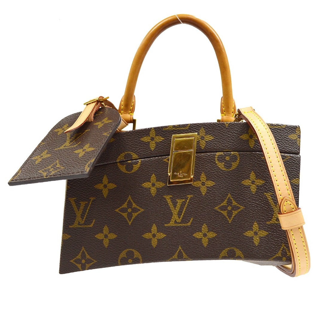 Louis Vuitton Twisted Box Monogram 2 Way Handbag M40275: Louis Vuitton Twisted Box Monogram 2 Way Handbag M40275 Louis Vuitton Twisted Box 2-way handbag in brown Monogram canvas with leather lining and a structured box silhouette. This women's handbag featu