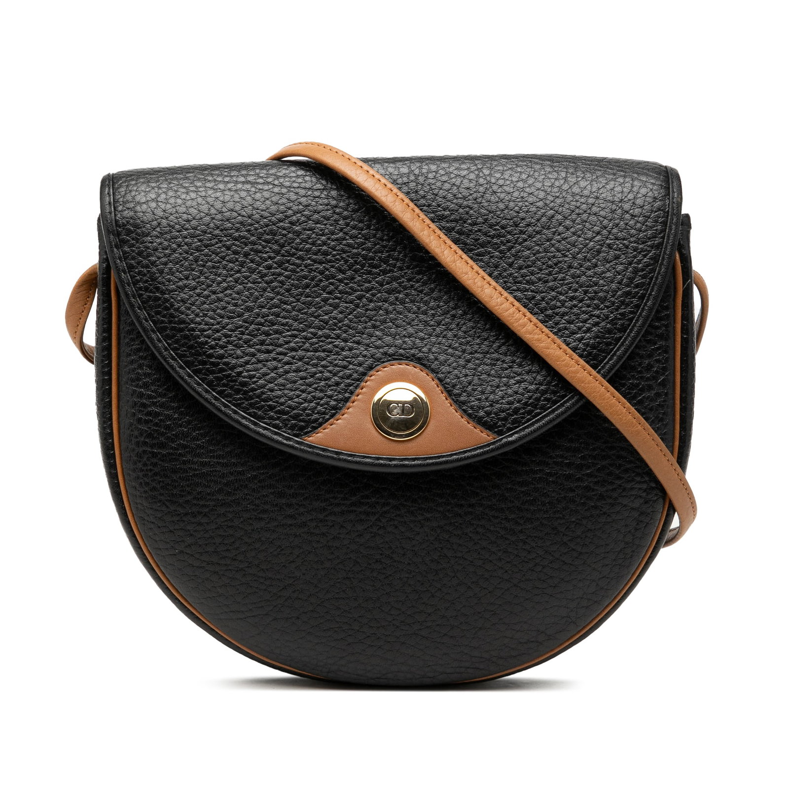 Dior Leather Crossbody Bag Black Flap Shoulder Purse: Dior Leather Crossbody Bag Black Flap Shoulder Purse Dior leather crossbody bag in black with a front flap and magnetic snap button closure. The bag has a leather body and a flat strap. Includes 1 dus