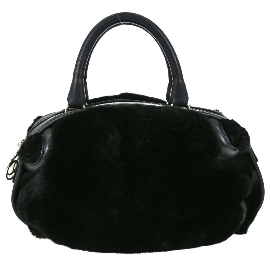CHANEL Tote Handbag Black Lapin Fur and Leather Medium: CHANEL Tote Handbag Black Lapin Fur and Leather Medium Chanel black tote handbag crafted in lapin fur with leather trim. This medium women's bag features logo accents, inner pockets, and a structured 