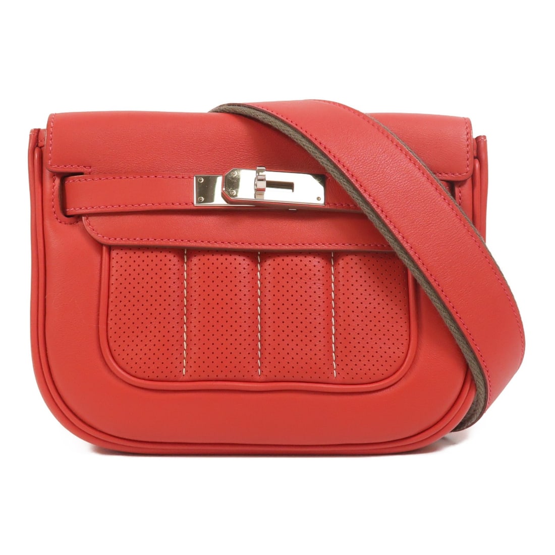 Hermes Berline Mini Shoulder Bag Swift Leather Vermillon PHW (1 of 18)