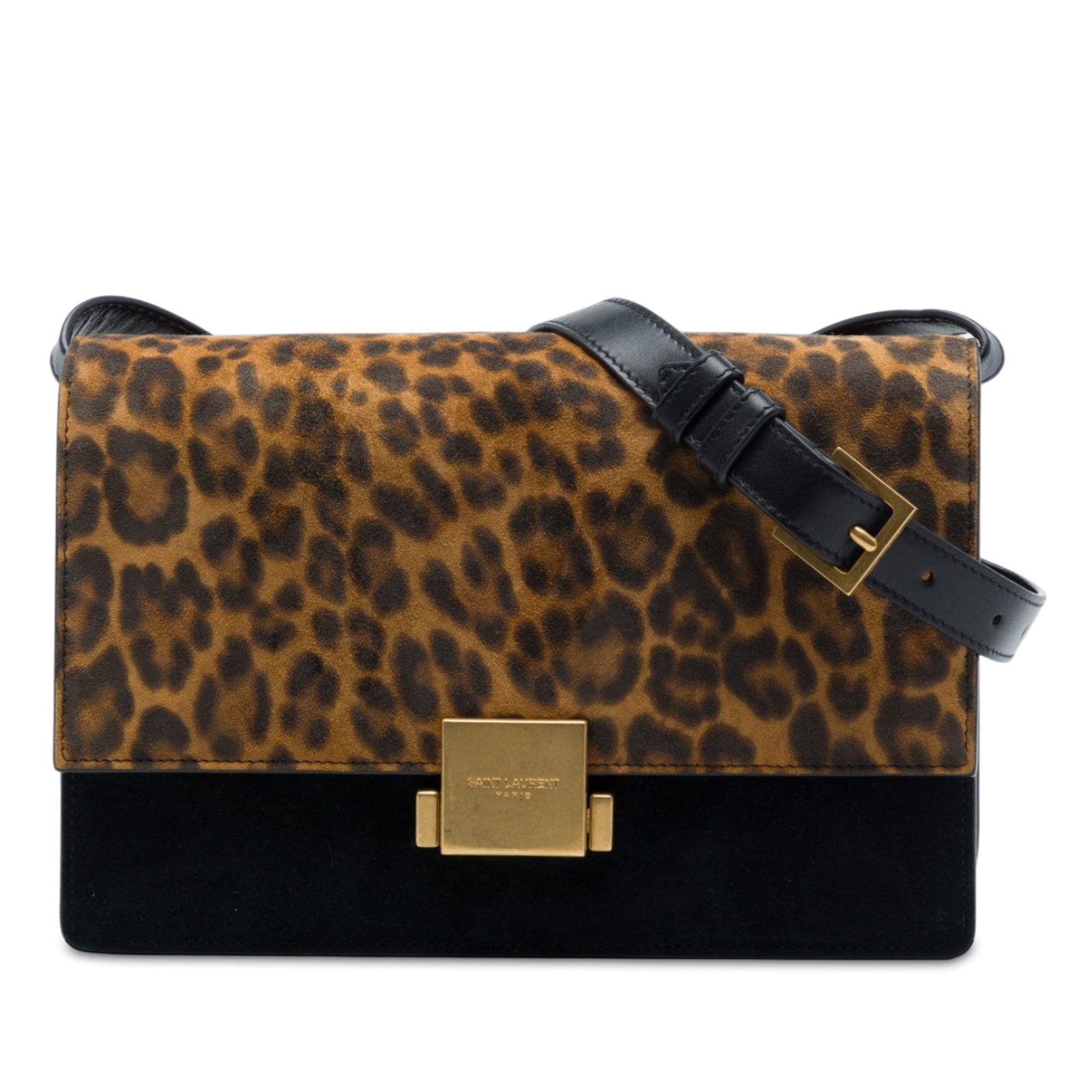 Saint Laurent Bellechasse Medium Shoulder Bag in Calfskin and Leopard Suede (1 of 6)