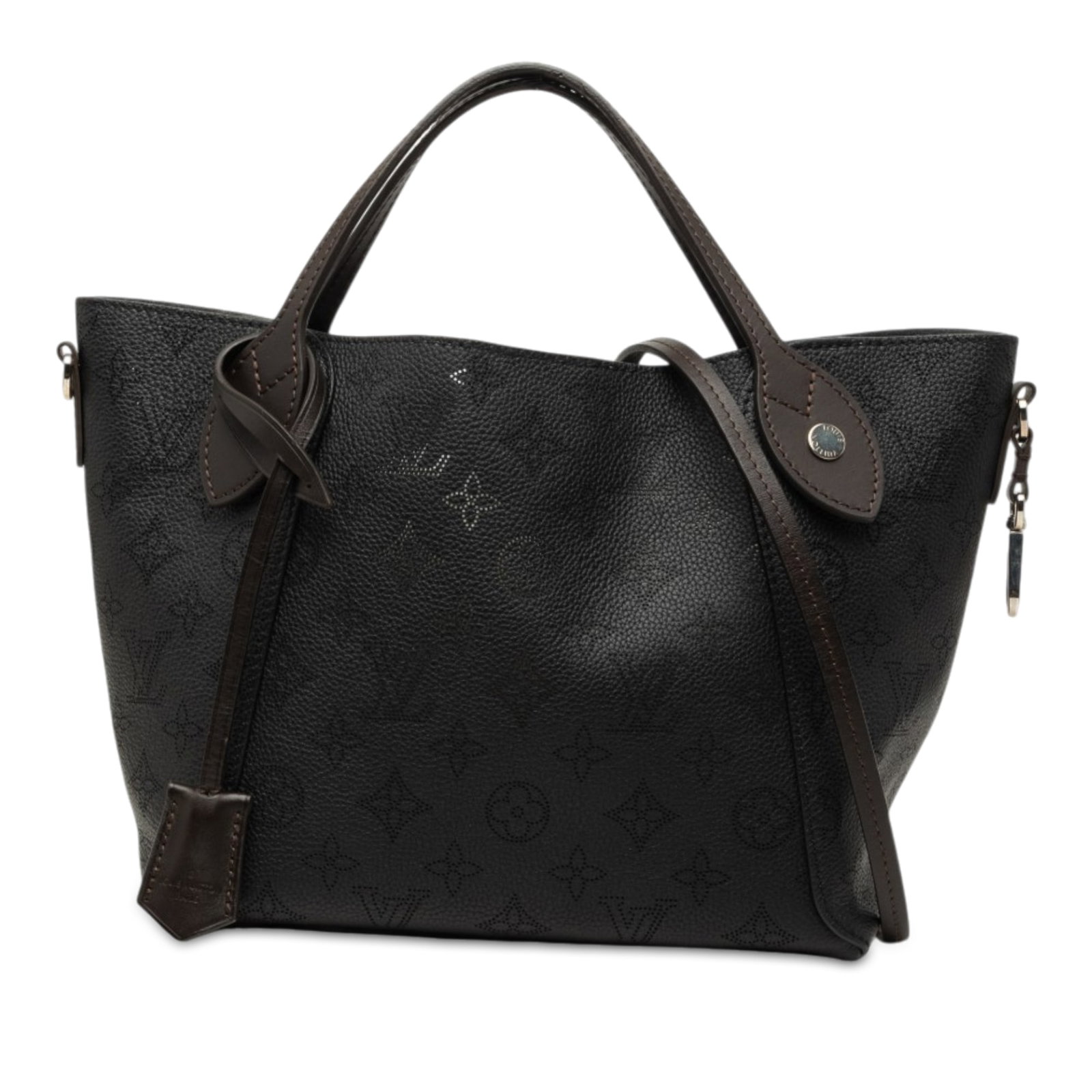 Louis Vuitton Hina PM Mahina Leather Shoulder Bag Black: Louis Vuitton Hina PM Mahina Leather Shoulder Bag Black This Louis Vuitton Monogram Mahina Hina PM bag is crafted in black perforated leather and features flat handles, an adjustable and detachable fl