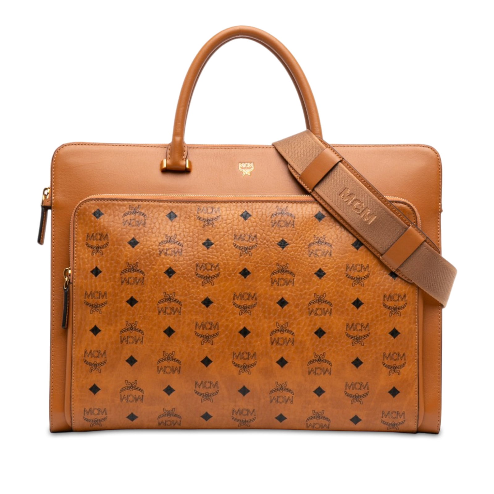 MCM Visetos business bag in coated canvas with strap (1 of 7)