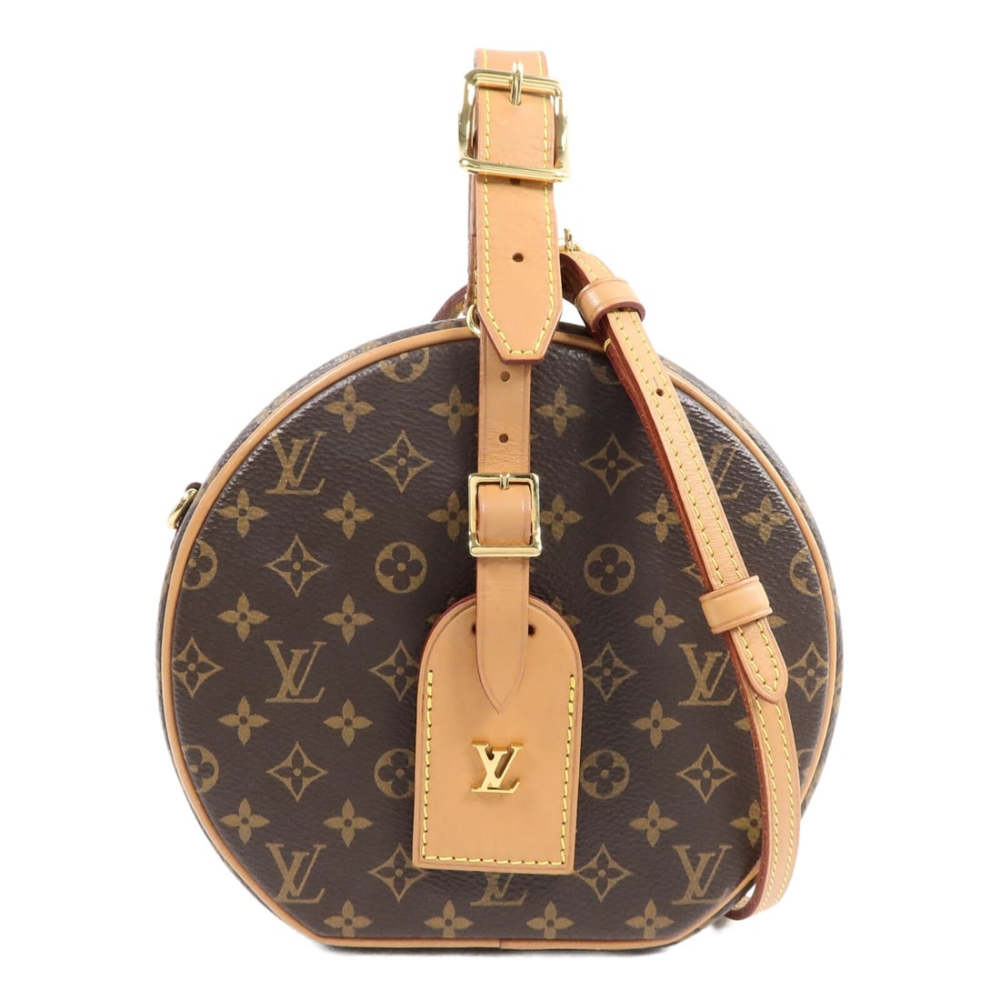 Louis Vuitton Petite Boite Chapeau Monogram 2way Bag M43514: Louis Vuitton Petite Boite Chapeau Monogram 2way Bag M43514 Louis Vuitton Petite Boite Chapeau 2-way shoulder bag in brown Monogram PVC coated canvas. This women's bag features a structured silhouette