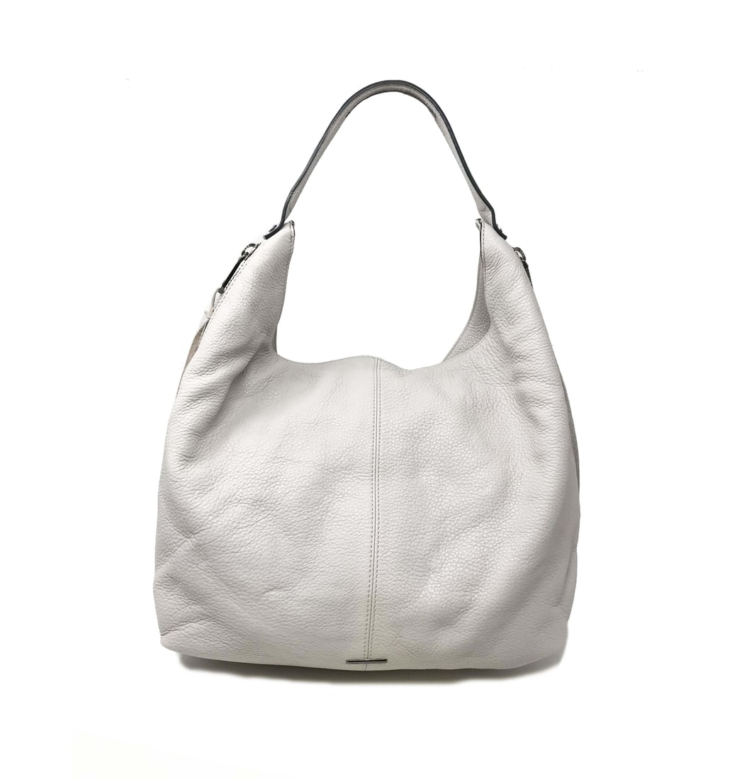 Rebecca Minkoff Large Beige Leather Bryn Hobo Handbag HS26GMOH17: Rebecca Minkoff Large Beige Leather Bryn Hobo Handbag HS26GMOH17 Introducing the Rebecca Minkoff Large Light Grey Leather Bryn Hobo Handbag, a stylish accessory perfect for any occasion. This spacious