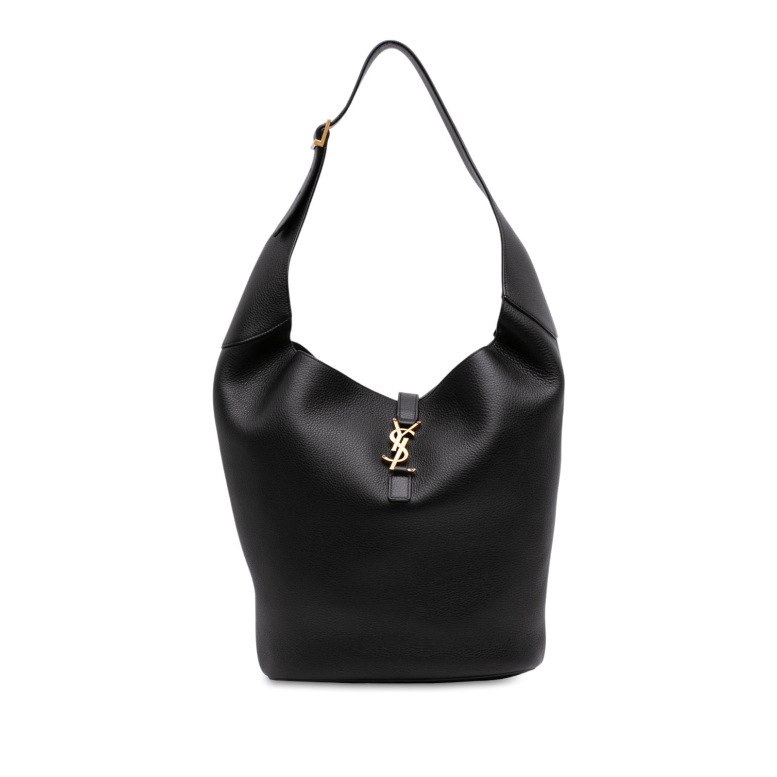 Saint Laurent Le 5 a 7 Black Grained Calfskin Hobo Bag (1 of 7)