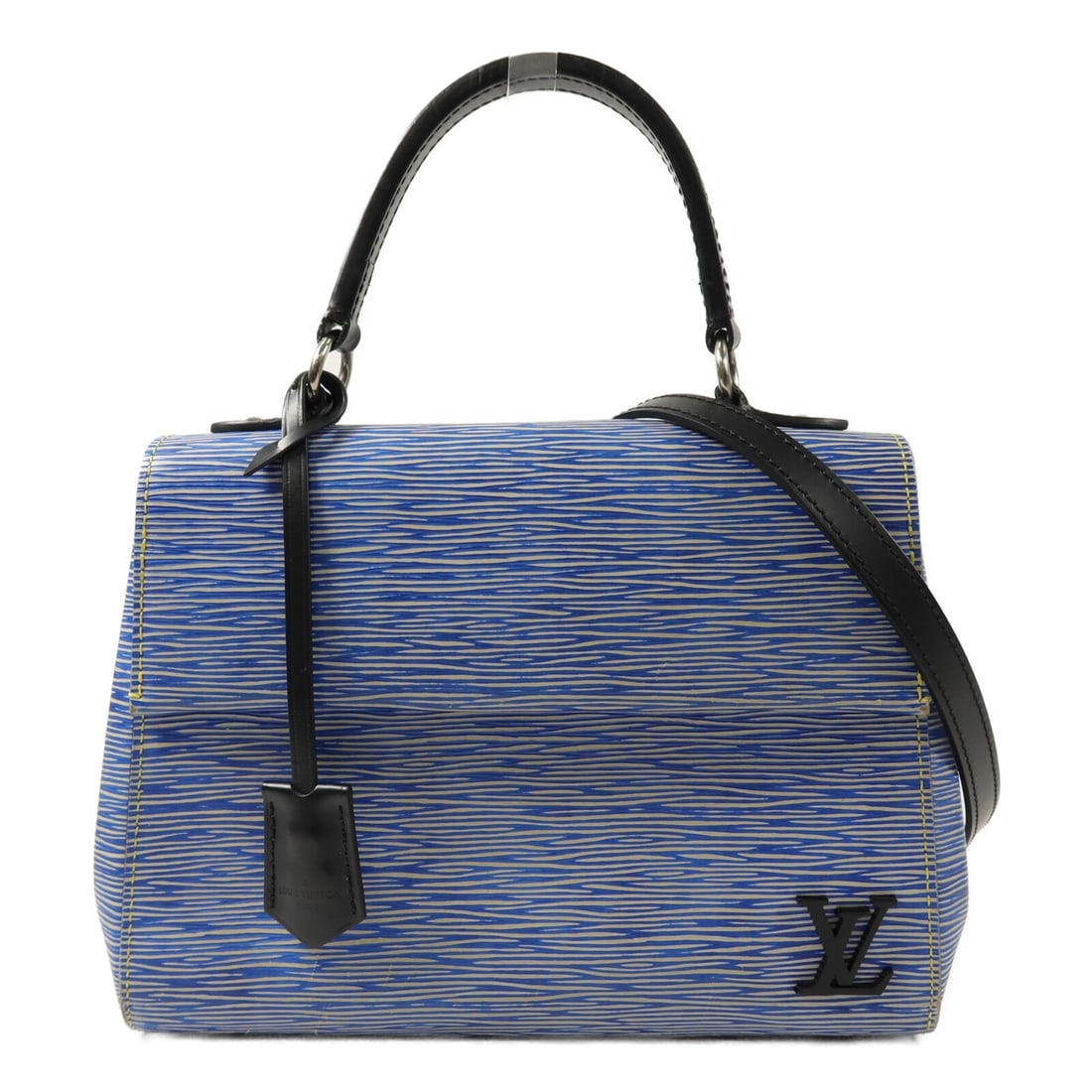 Louis Vuitton Cluny BB Blue Epi 2way Shoulder Bag M51392: Louis Vuitton Cluny BB Blue Epi 2way Shoulder Bag M51392 Louis Vuitton Cluny BB 2-way shoulder bag in blue Epi calfskin. This women's bag features a structured design with a top handle and removable s