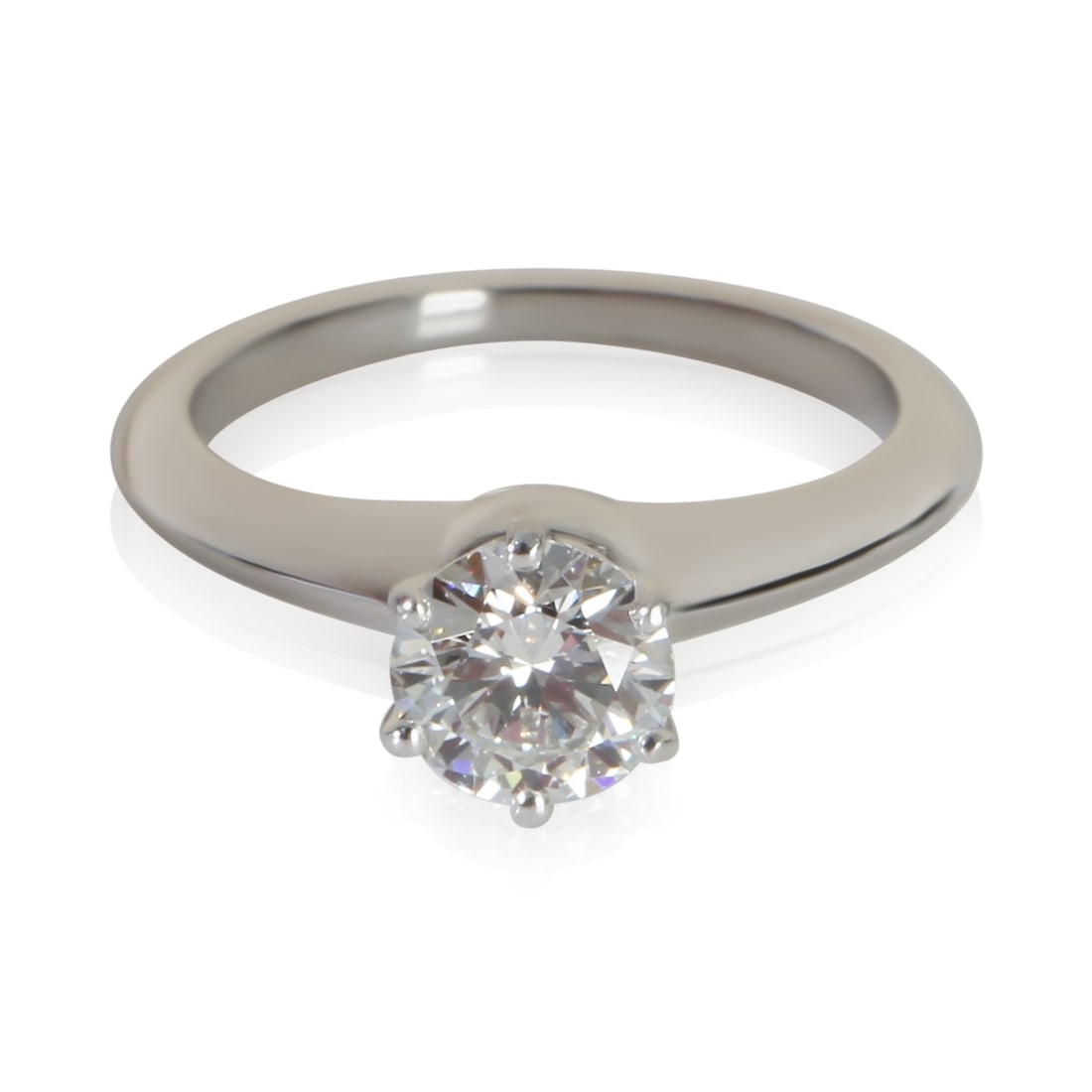 Tiffany & Co. Platinum Engagement Ring 0.82 ct Round Diamond Size 5.25 (1 of 4)