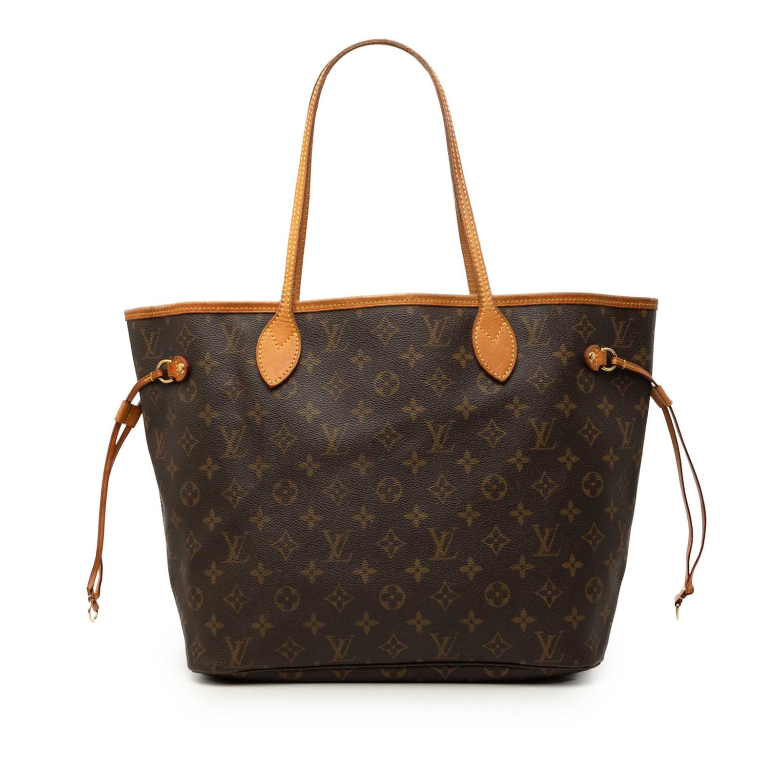 Louis Vuitton Neverfull MM Monogram Canvas Tote Bag: Louis Vuitton Neverfull MM Monogram Canvas Tote Bag The Louis Vuitton Monogram Neverfull MM is a tote bag crafted with a monogram canvas body and vachetta leather trim. It features flat vachetta leath