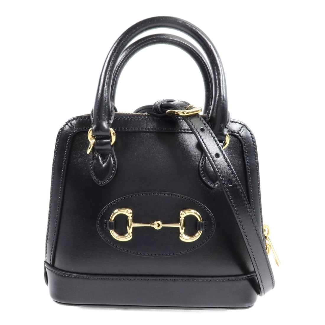 Gucci Horsebit 1955 Mini 2 Way Handle Bag 640716 Black Calfskin: Gucci Horsebit 1955 Mini 2 Way Handle Bag 640716 Black Calfskin Gucci Horsebit 1955 mini top handle 2-way shoulder bag in black calfskin. This women's bag features the GG Horsebit design and can be ca
