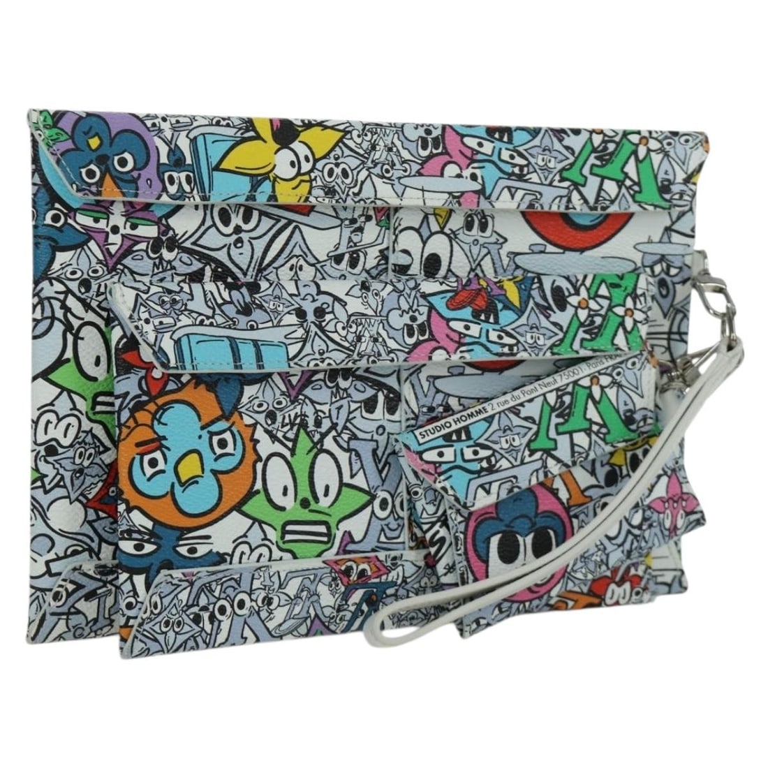 Louis Vuitton M82014 Trio Envelope Pouch Monogram Canvas Multicolor: Louis Vuitton M82014 Trio Envelope Pouch Monogram Canvas Multicolor Louis Vuitton Monogram Comics Trio Envelope Pouch in multicolor Monogram Canvas, made in France. This pouch measures approximately 1
