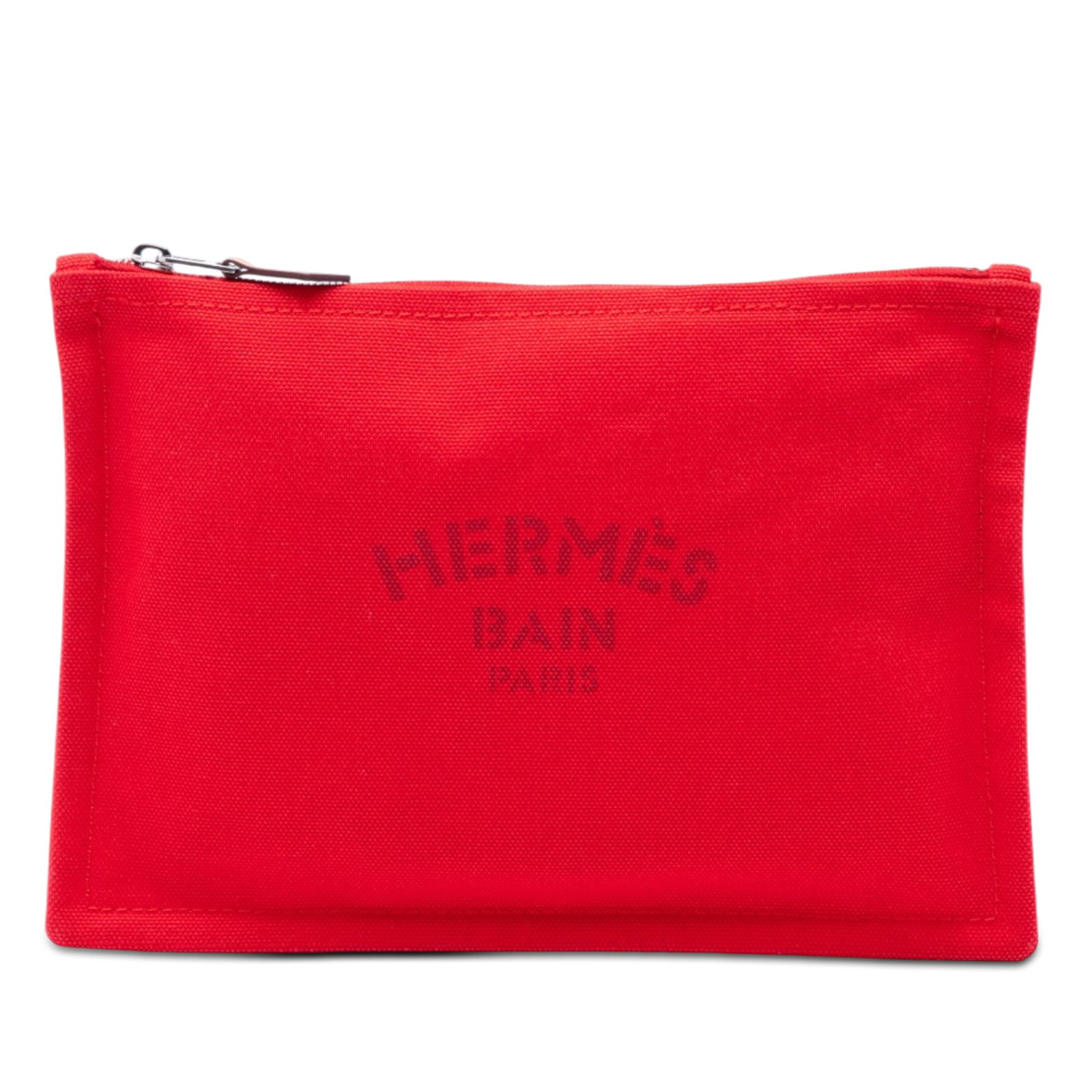 Hermes Yachting PM Flat Pouch in Red Toile Bain (1 of 6)