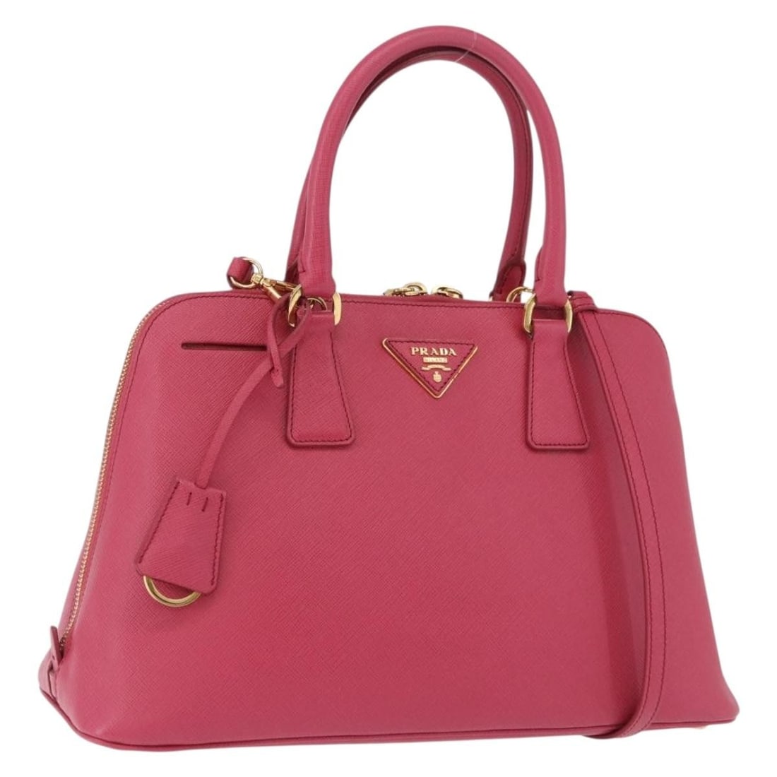 PRADA Galleria Saffiano Leather 2 Way Handbag Pink with Strap (1 of 18)