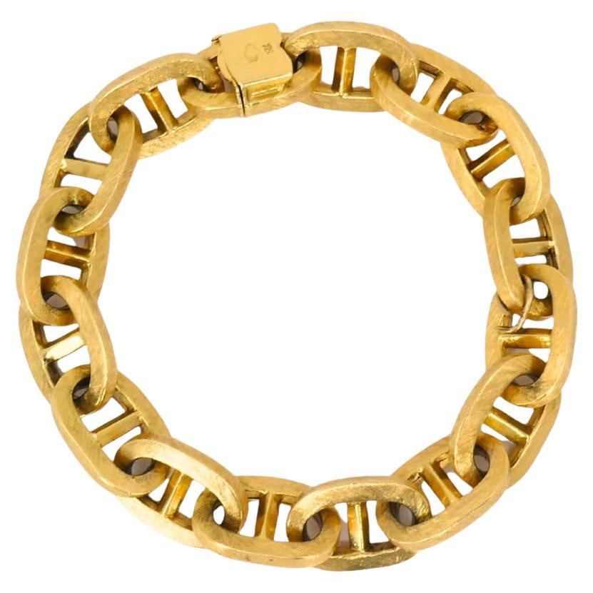 18k Gold Mariner Link Bracelet Vintage 8.5 In (1 of 6)