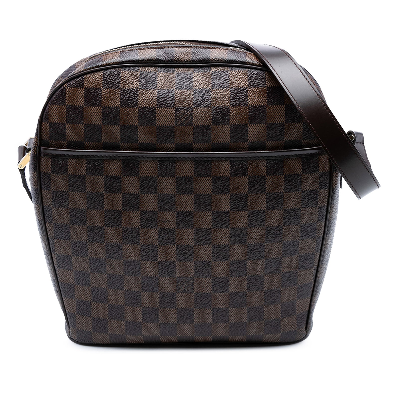 Louis Vuitton Damier Ebene Ipanema GM Brown Canvas Bag: Louis Vuitton Damier Ebene Ipanema GM Brown Canvas Bag The Louis Vuitton Damier Ebene Ipanema GM is a stylish and functional bag crafted from durable damier ebene canvas with leather trim. This bag fe