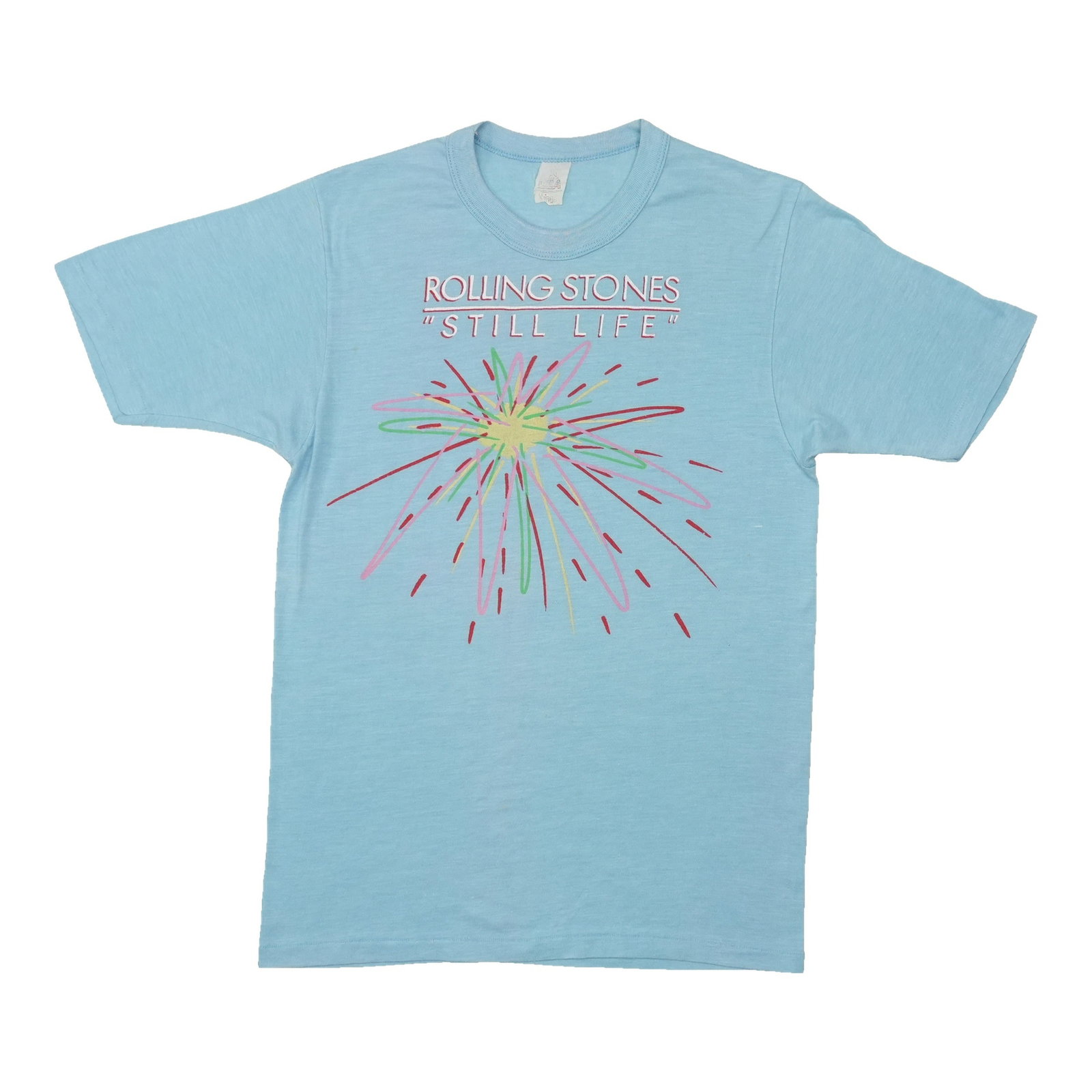 Vintage Rolling Stones Still Life Tour Shirt 1982 Light Blue (1 of 7)