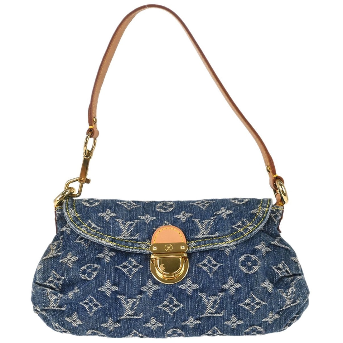 Louis Vuitton Mini Pleaty Blue Monogram Denim Top Handle Bag M95050 (1 of 15)