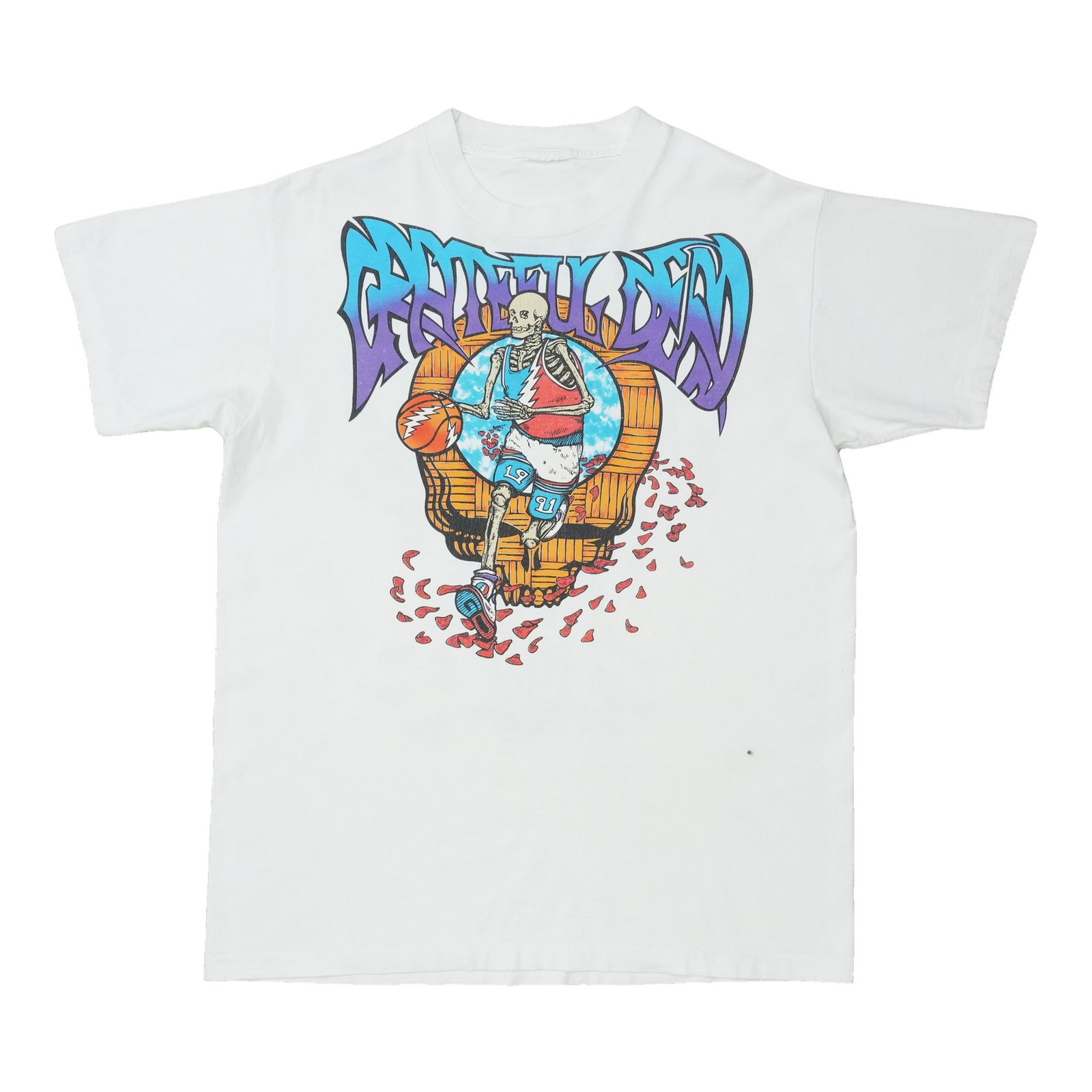 Vintage 1991 Grateful Dead Boston Garden T Shirt White Cotton: Vintage 1991 Grateful Dead Boston Garden T Shirt White Cotton Original vintage 1991 Grateful Dead Boston Garden shirt. This is a true vintage piece, not a modern reproduction. It is in good condition 