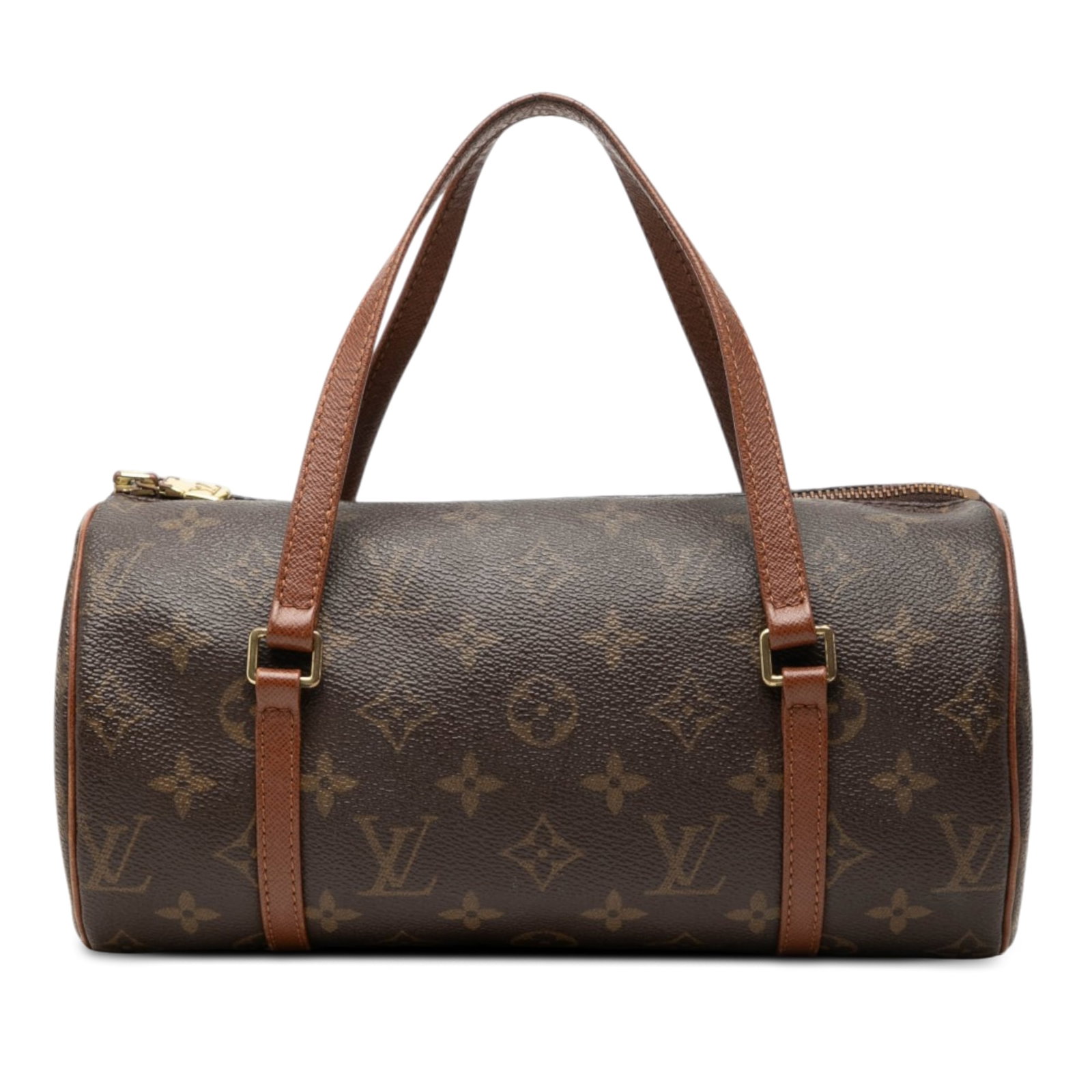 Louis Vuitton Papillon 26 Monogram Canvas Handbag: Louis Vuitton Papillon 26 Monogram Canvas Handbag A Louis Vuitton Monogram Papillon 26 handbag crafted with a monogram canvas body, leather trim, flat leather handles, and a top zip closure. Made in F