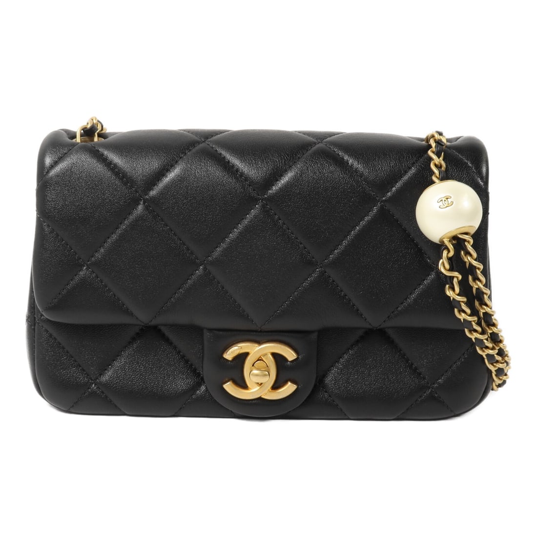 CHANEL AS4861 CC Chain Shoulder Bag Black Lambskin GHW (1 of 15)