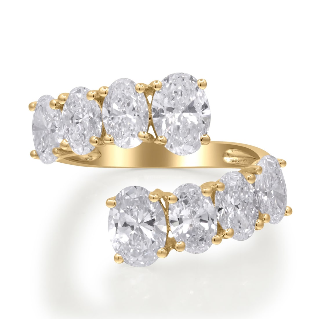 Unbranded Graduating Bypass Yellow Gold Ring 3.76 ctw Lab-Grown Diamond (1 of 4)