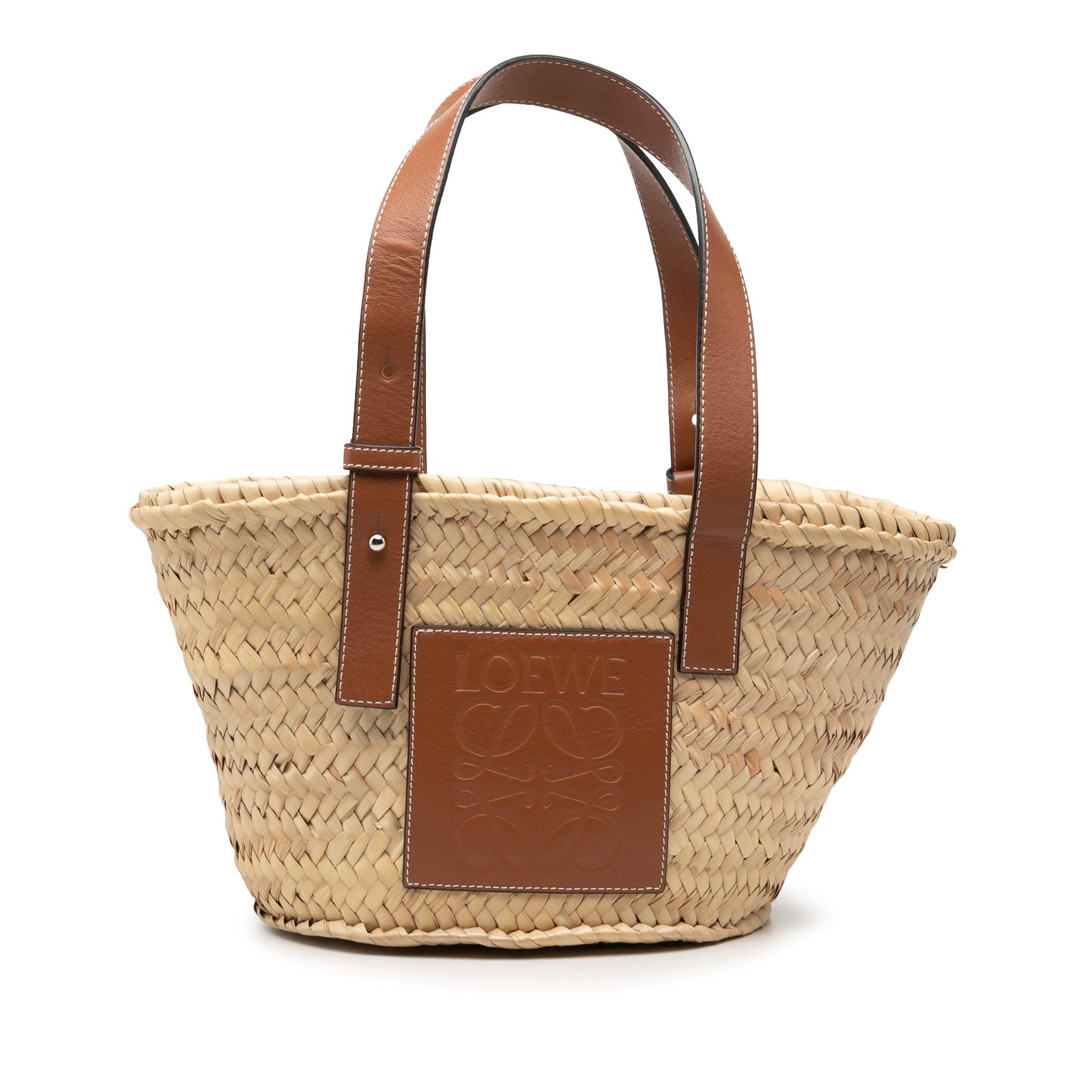 LOEWE Anagram Basket Tote Small Raffia and Leather Bag (1 of 7)