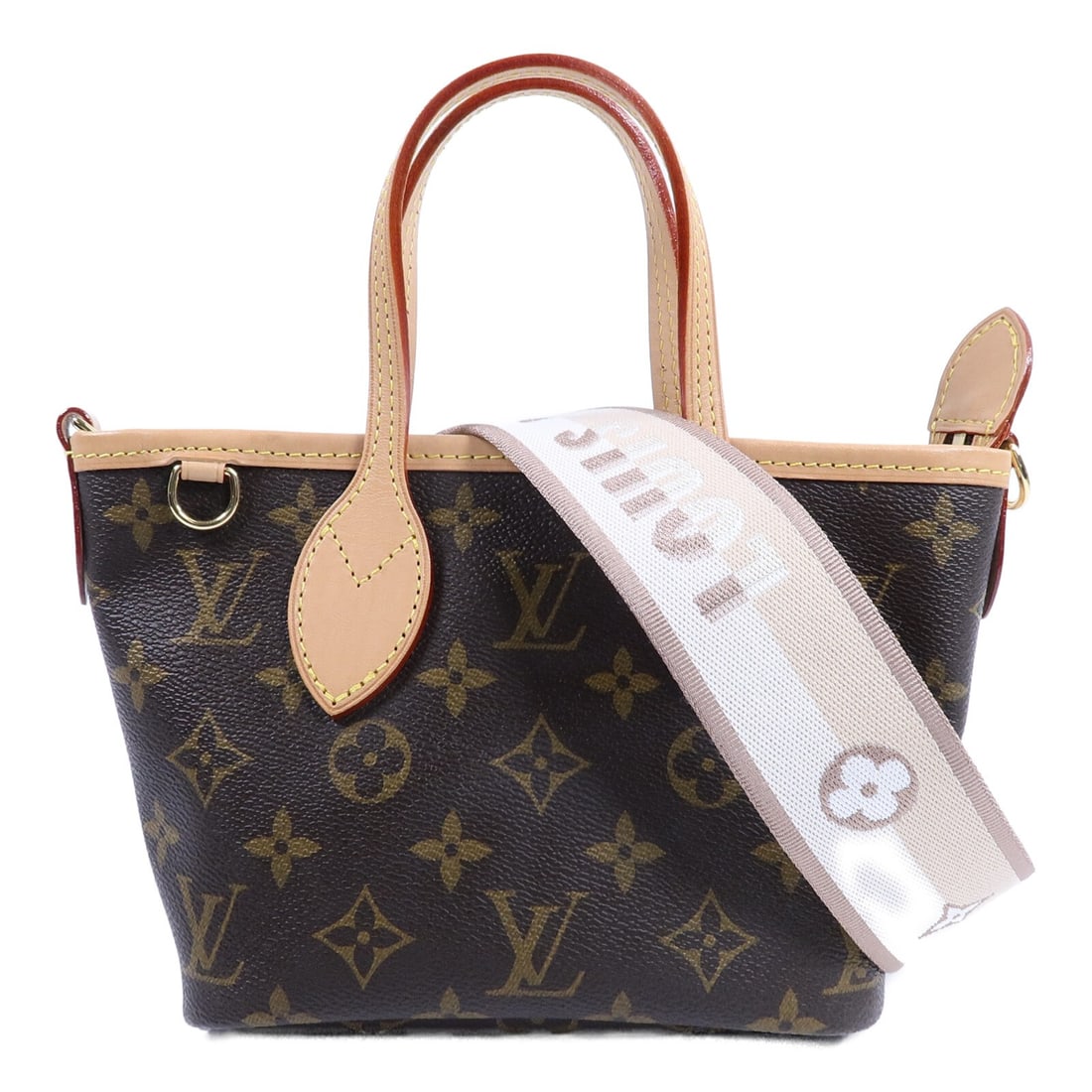Louis Vuitton Neverfull BB M46705 Monogram 2 Way Shoulder Bag: Louis Vuitton Neverfull BB M46705 Monogram 2 Way Shoulder Bag Louis Vuitton Neverfull BB 2-way shoulder handbag in brown Monogram PVC coated canvas. This women's bag features a compact structured desi