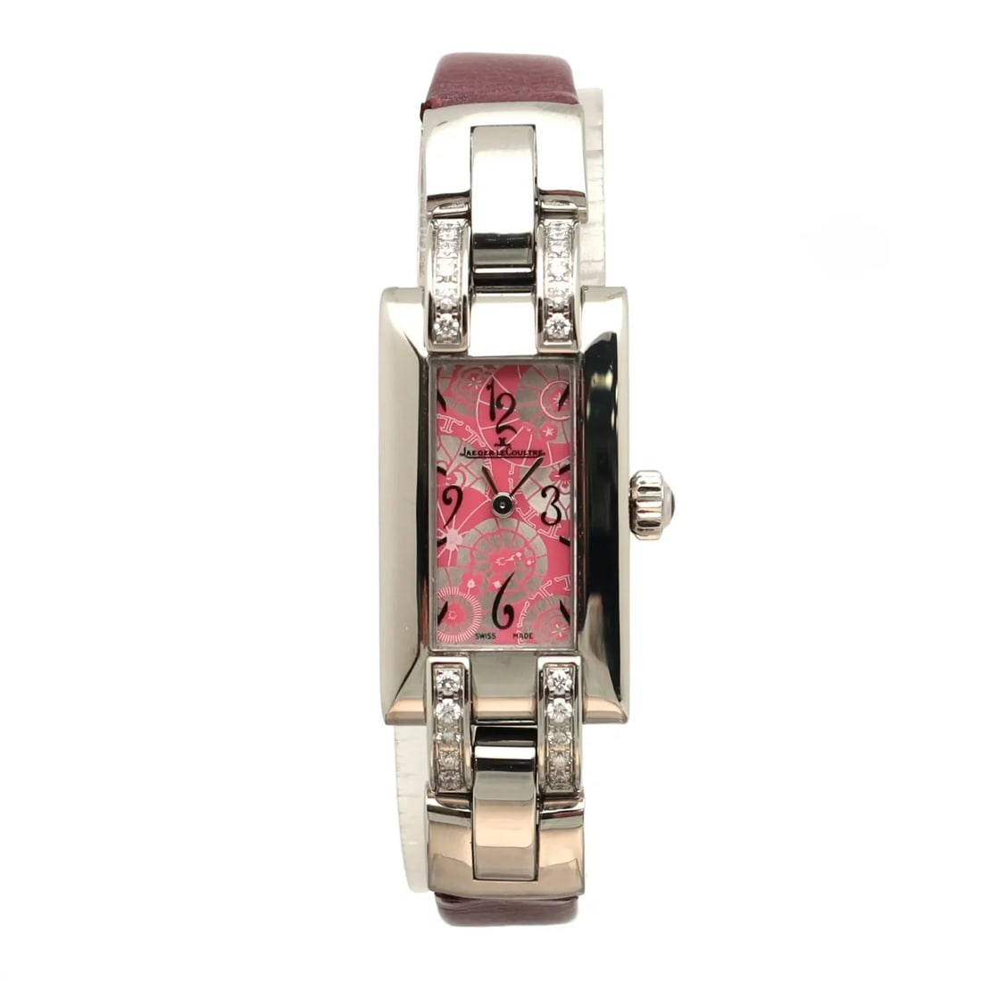 Jaeger-LeCoultre Ideale womens quartz watch steel case pink dial diamonds (1 of 4)