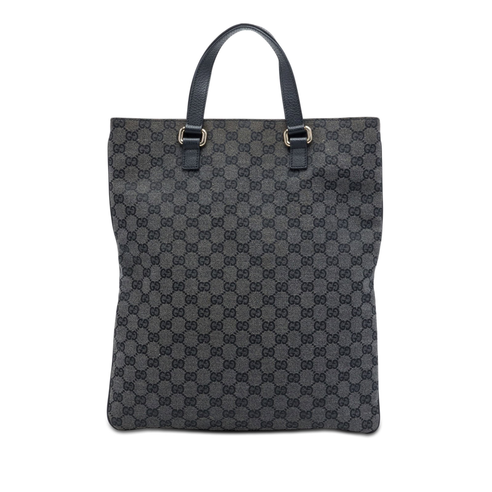 Gucci GG Canvas Tote Bag Gray Fabric Italy: Gucci GG Canvas Tote Bag Gray Fabric Italy Gucci GG Canvas Tote in gray with a canvas body, flat leather straps, an open top with magnetic snap closure, and an interior zip pocket. Made in Italy. Cond