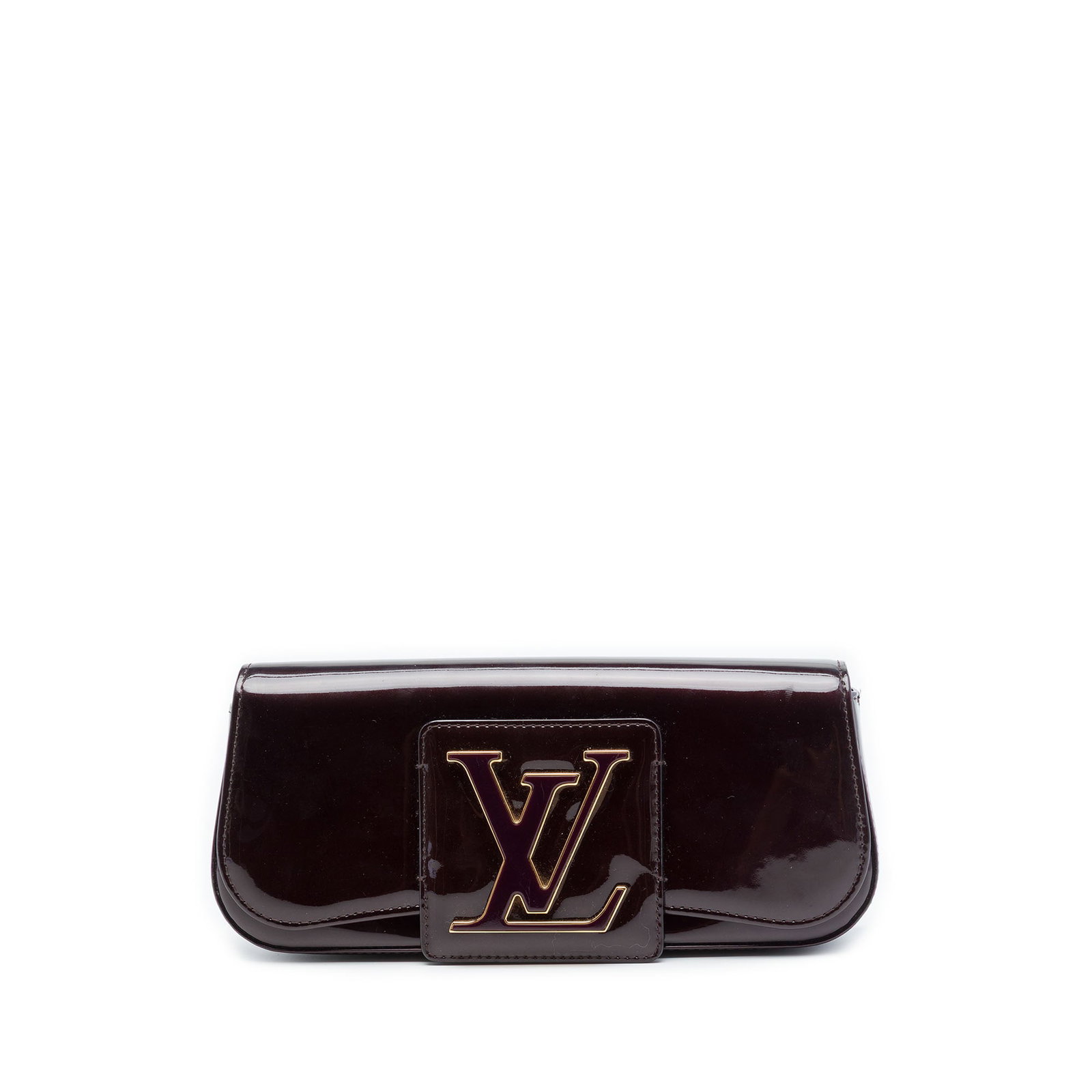 Louis Vuitton Vernis Sobe Purple Leather Clutch Bag: Louis Vuitton Vernis Sobe Purple Leather Clutch Bag Louis Vuitton Vernis Sobe clutch bag in purple vernis leather with a top flap magnetic closure and an interior zip pocket. Condition AB with visible
