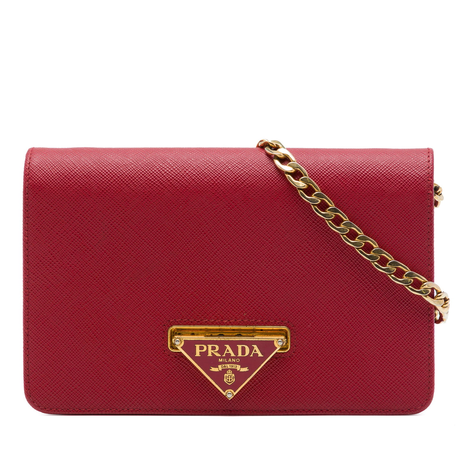 Prada Saffiano Lux leather chain wallet crossbody bag (1 of 7)