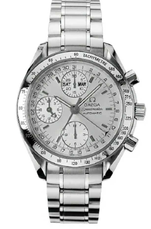 Omega 3523.30 Speedmaster Triple Calendar watch steel bracelet silver dial (1 of 7)