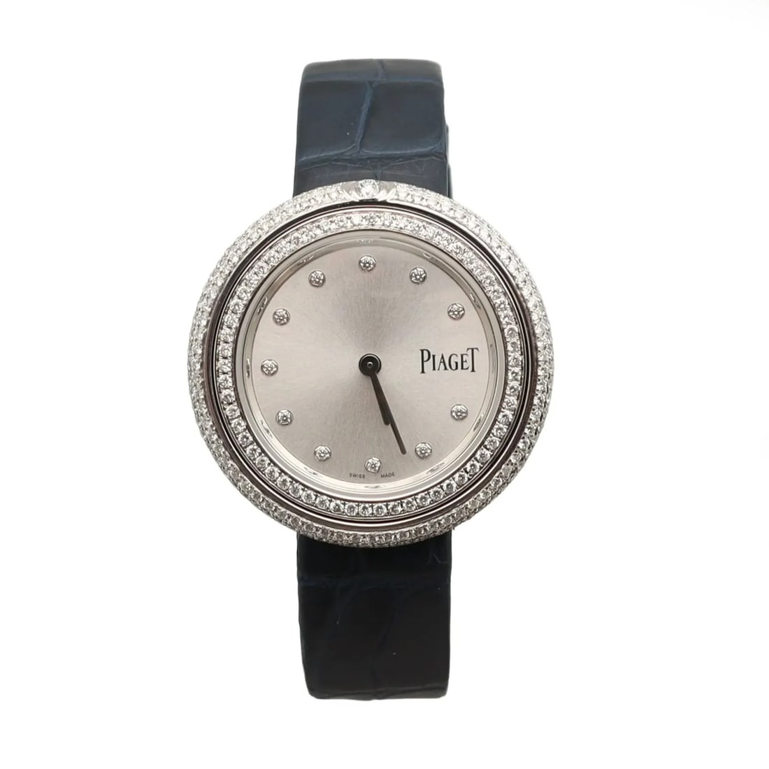 Piaget G0A43090 Possession ladies 34mm steel watch silver dial diamonds: Piaget G0A43090 Possession ladies 34mm steel watch silver dial diamonds Piaget Possession ladies wristwatch with a polished stainless steel case, silver sunburst dial, and diamond hour markers. This q