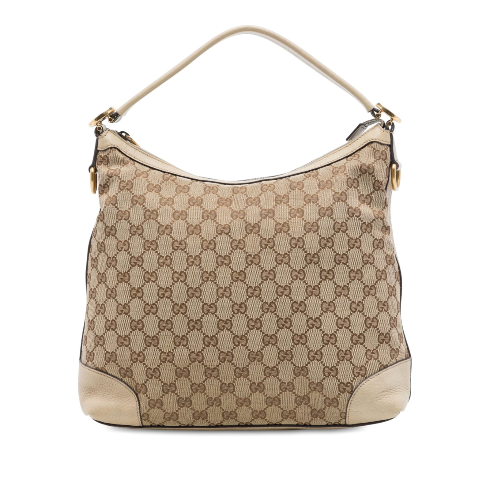 Gucci Miss GG Small Canvas Hobo Bag Beige: Gucci Miss GG Small Canvas Hobo Bag Beige A Gucci Small GG Canvas Miss GG Hobo crafted with a canvas body and leather trim. This hobo bag features a flat leather handle, a top zip closure, and an inte