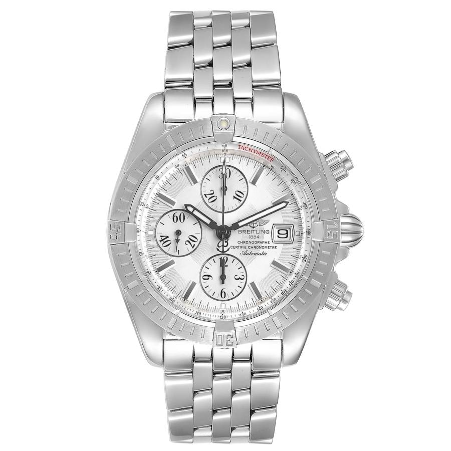 Breitling A13356 Chronomat Evolution Mens Watch White M.O.P. Dial Manuals (1 of 7)