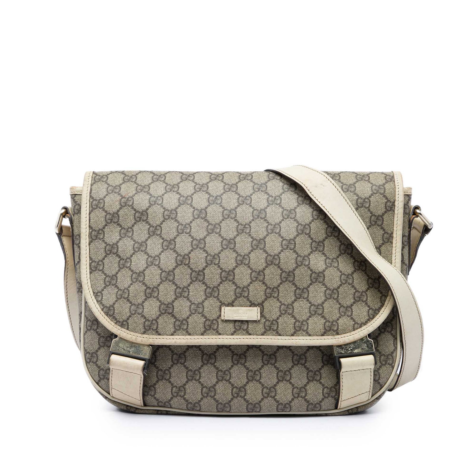 Gucci GG Supreme coated canvas crossbody bag with leather trim (1 of 6)